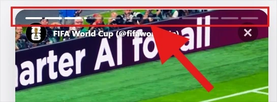 Screenshot showing the segmented horizontal progress bar at the top of the TikTok story viewer, indicating the number of active stories and their current playback duration.