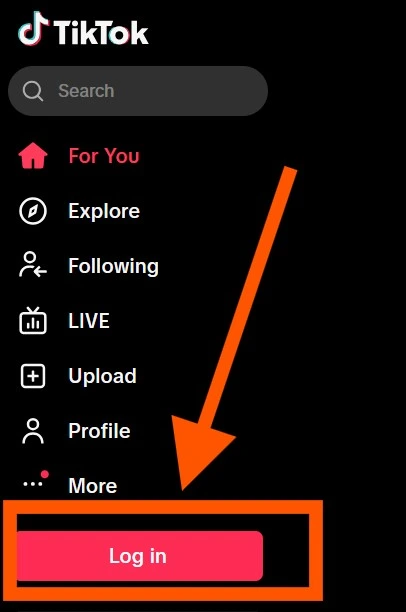 login button on tiktok